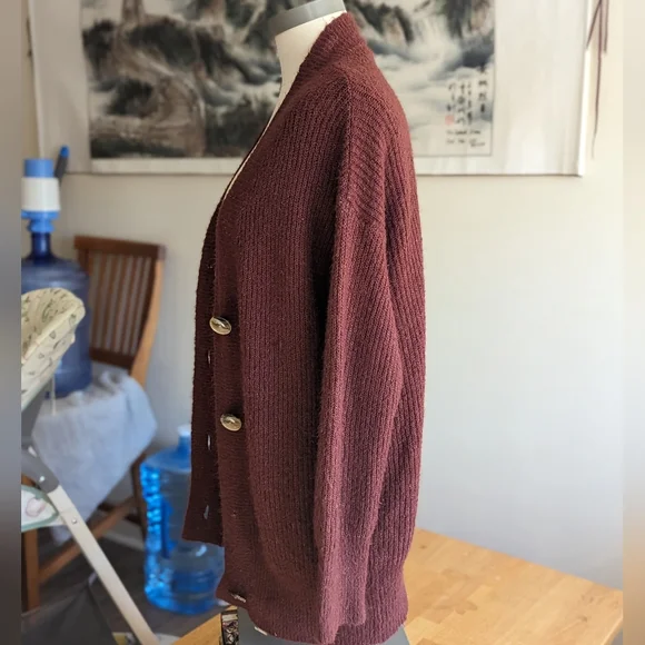 Maroon Cardigan with big Buttons - Picture 2 of 5